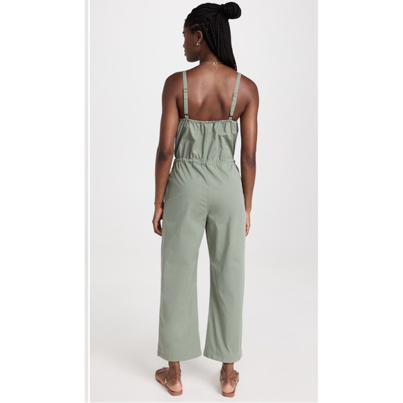 Pistola Olive Green Jumpsuit Size Medium Adela Drawstring Waist Casual Romper - Picture 3 of 16